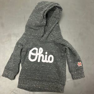 OHIO script 3-6 month baby hoody in gray
